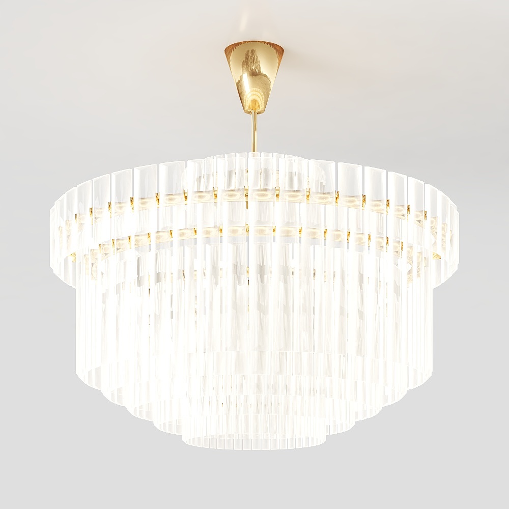 Elegant Low-Polygon Chandelier 3D model