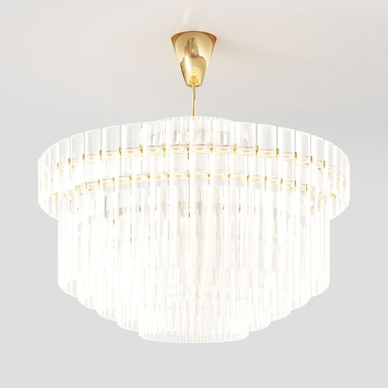 Elegant Low-Polygon Chandelier 3D model