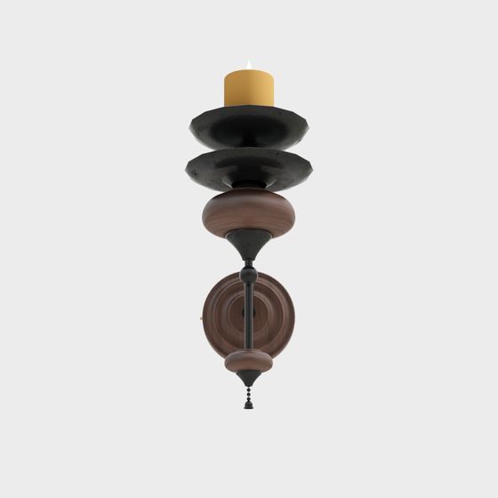 Stylish Low-Polygon Candle Holder 3D model