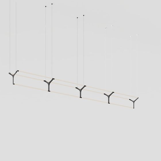Minimalist Hanging Linear Light 3D model