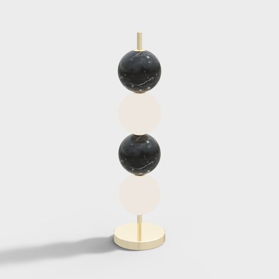 Elegant Black Marble Sphere 3D model