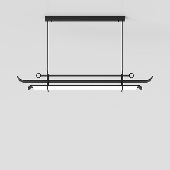 Stylish Hanging Light Fixture 3D model for Modern Spaces