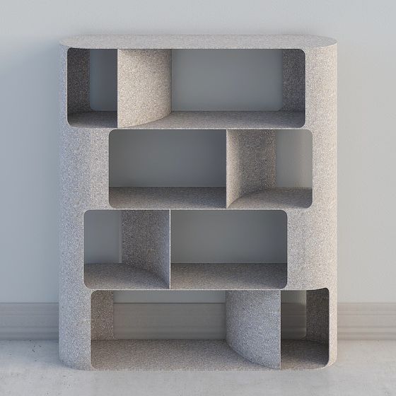 Geometric Low-Poly Bookshelf 3D model