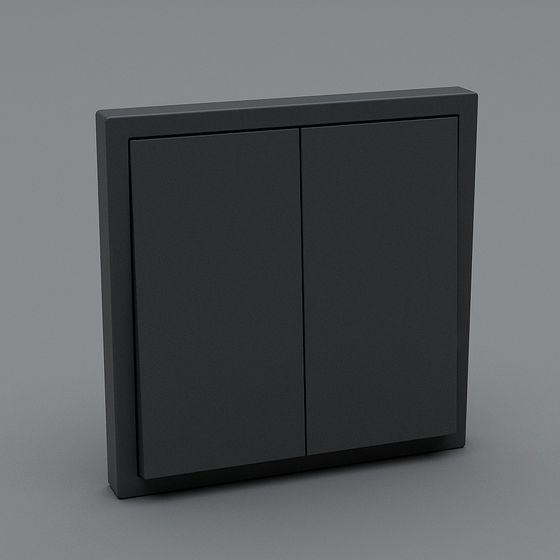 Stylish Minimalist Double Door Cabinet 3D model