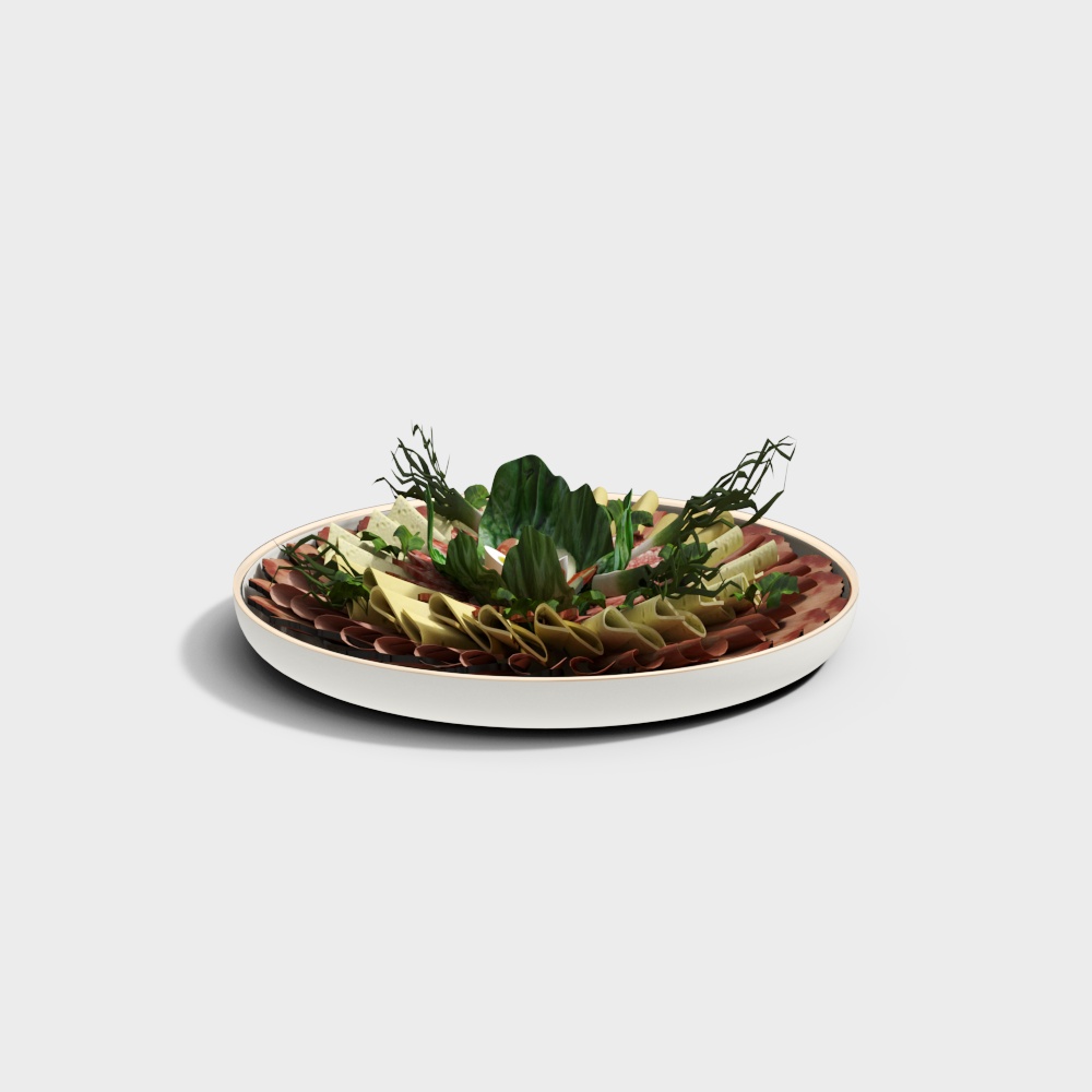 Low-Poly Detailed Salad Plate 3D model