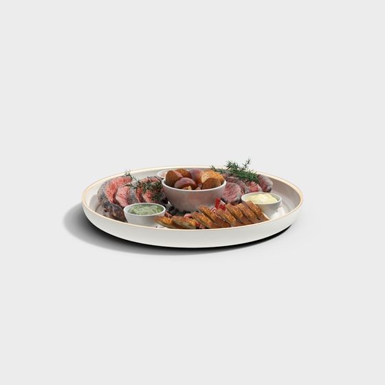 Delicious Steak Platter 3D model