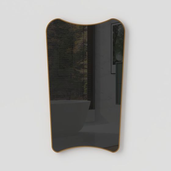 Elegant Curved Mirror 3D model for Modern Interiors