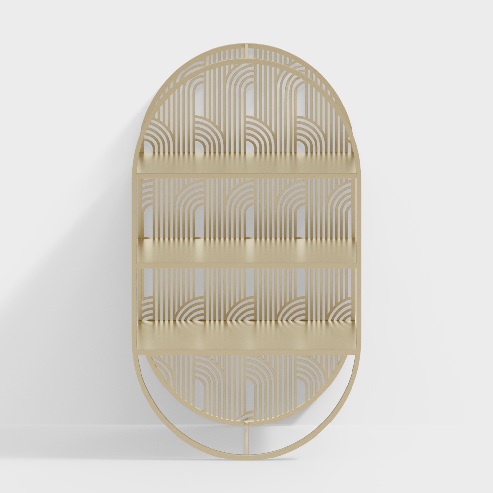 Golden hollowed-out display stand