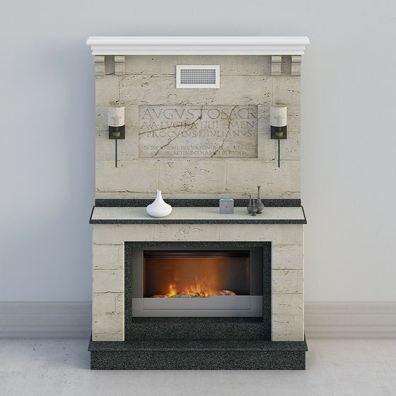 Roman Fireplace 3D model - Classic Meets Modern