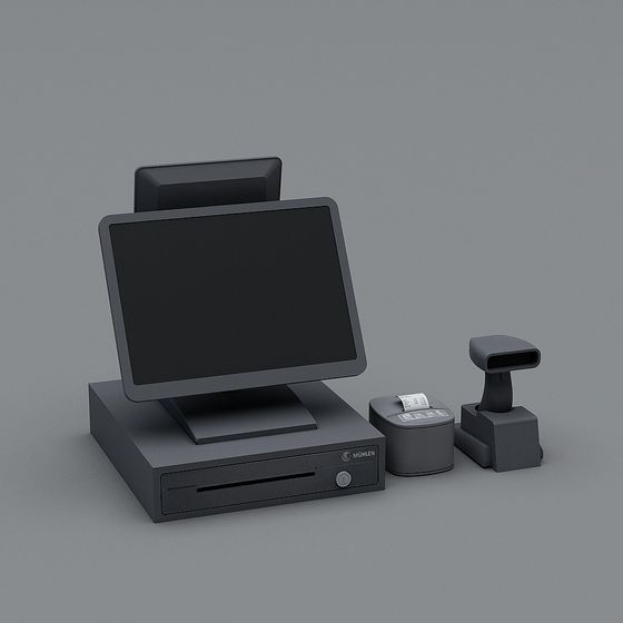 Realistic Cash Register 3D model
