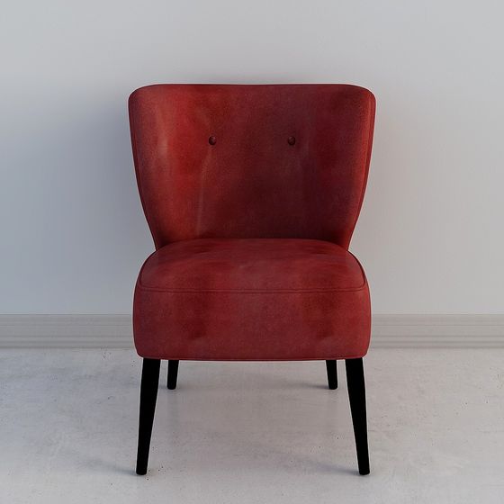 Luxurious Red Velvet Armchair 3D model