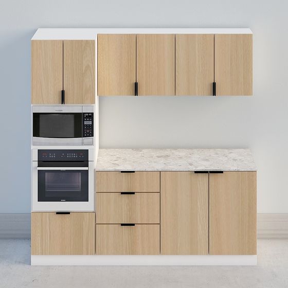 Modern Minimalist 3D Kitchen Cabinet Model
