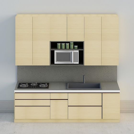 Stylish Modern Kitchen Cabinet 3D model