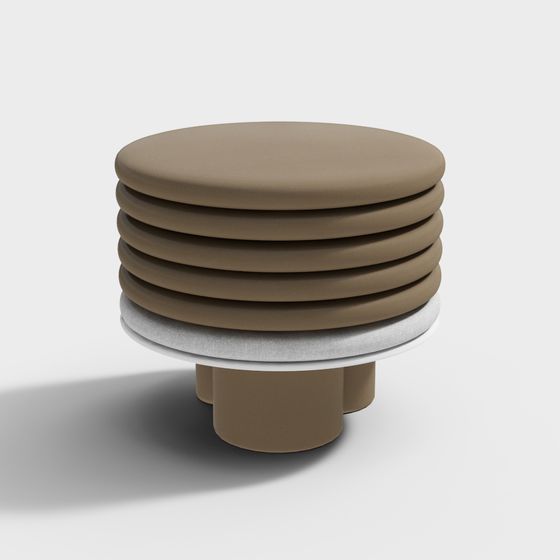 Elegant Cylinder Stack Stool 3D model