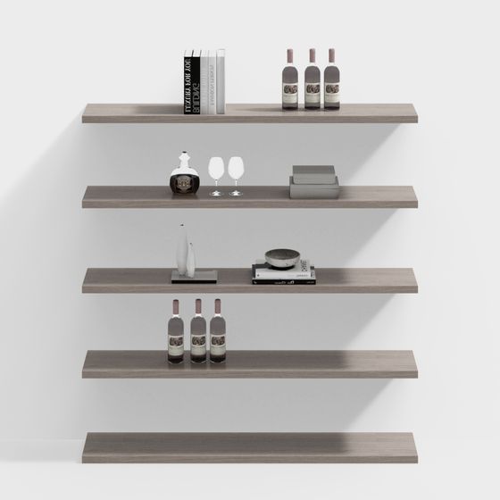 Elegant Wall Shelves 3D model for Modern Interiors