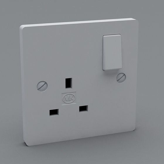 Minimalist 3D Socket Model for Modern Interiors