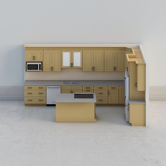 Stylish Low-Poly Kitchen 3D model