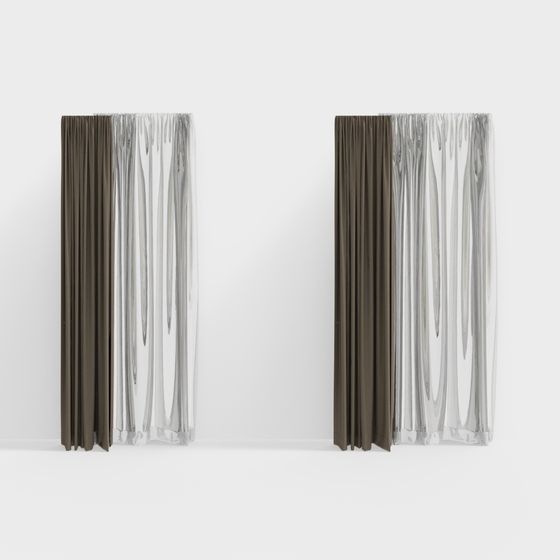 Flowing Elegance Curtain 3D model