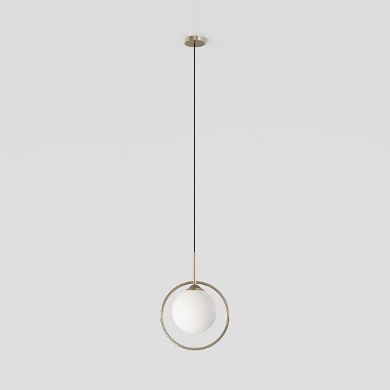 Stylish Golden Pendant Light 3D model for Modern Interiors