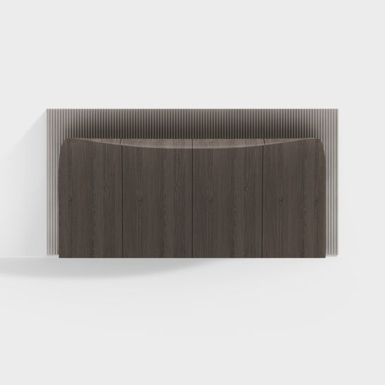 Streamlined Wooden Sideboard 3D model