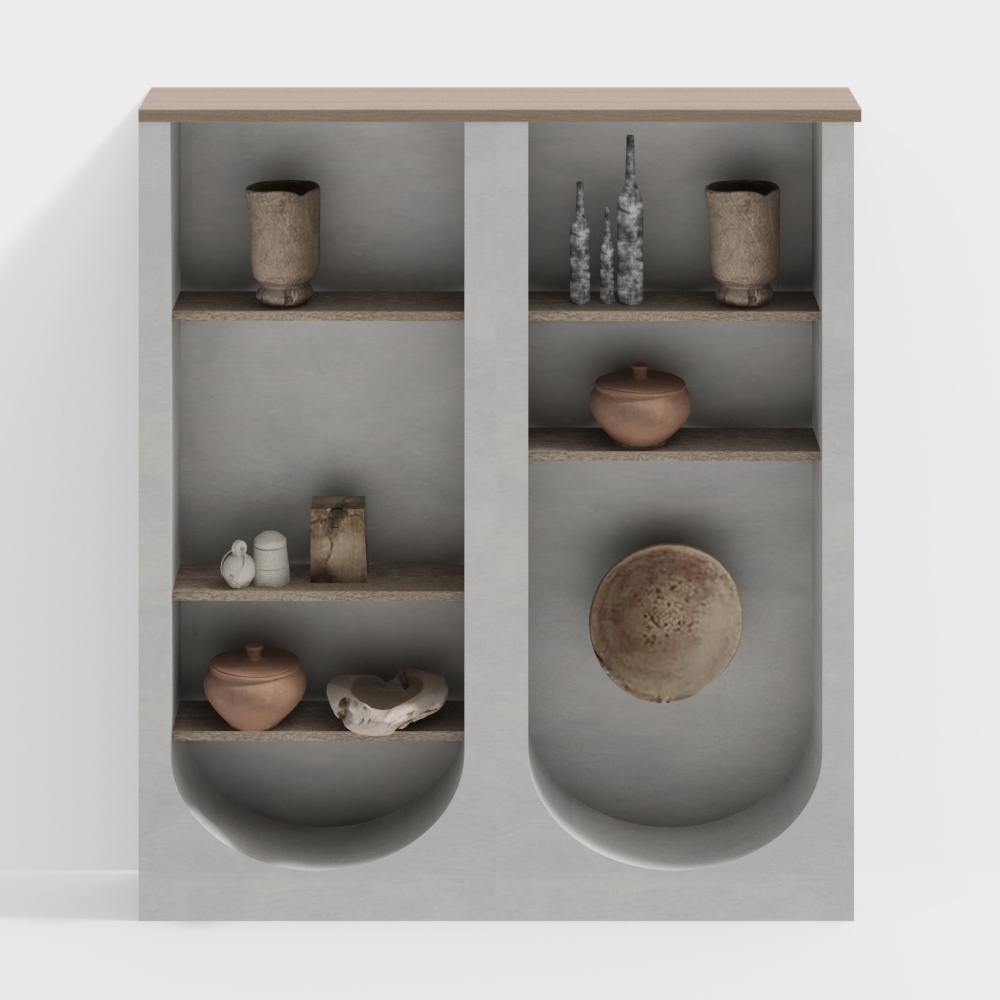 Étagère de rangement de style Wabi Sabi