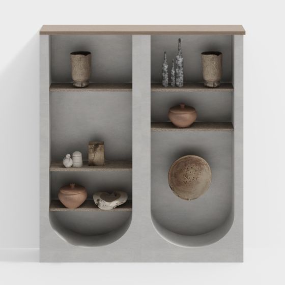 Étagère de rangement de style Wabi Sabi