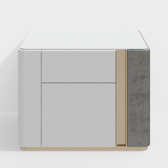 Elegant Low-Poly Bedside Table 3D model