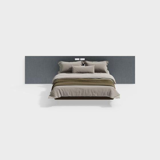 Modern Minimalist Bed 3D model
