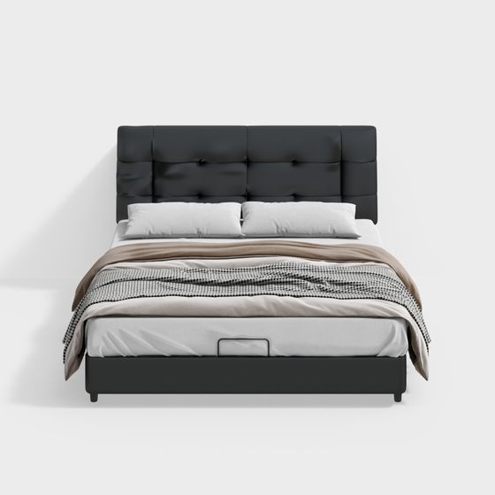 Stylish Modern Bed 3D model for Contemporary Spaces