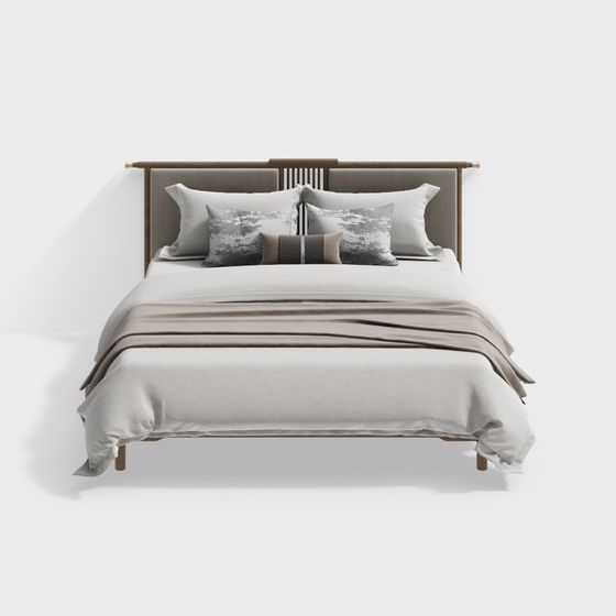 Modern Minimalist 3D Bed Model