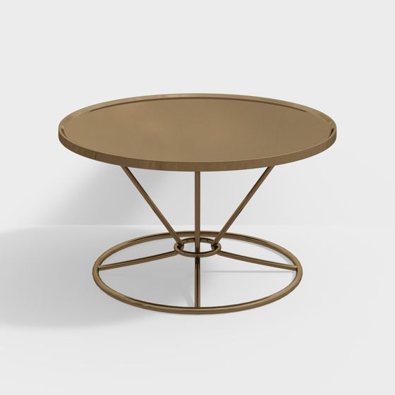 Low Poly Round Coffee Table 3D model