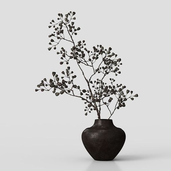 Dry Branch Vase 3D model - Unique Artistry and Design