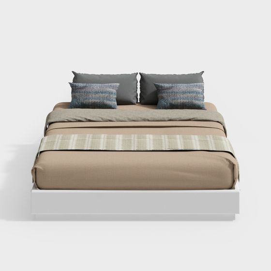 Elegant Minimalist Bed 3D model for Creative Projects