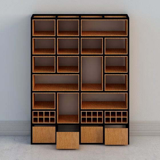 Stylish Modular Bookshelf 3D model for Versatile Spaces