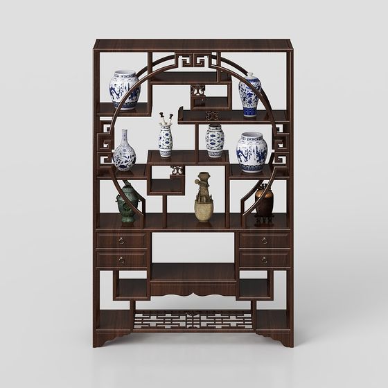 Elegant Chinese Screen 3D model