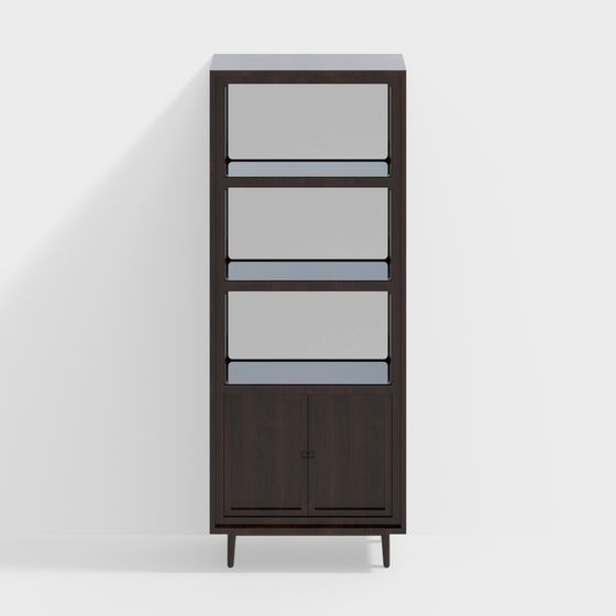 Mid-Century Modern Bookcase 3D model for Creative Projects