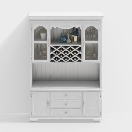 Chateau Wine Cabinet 3D model for Elegant Interiors