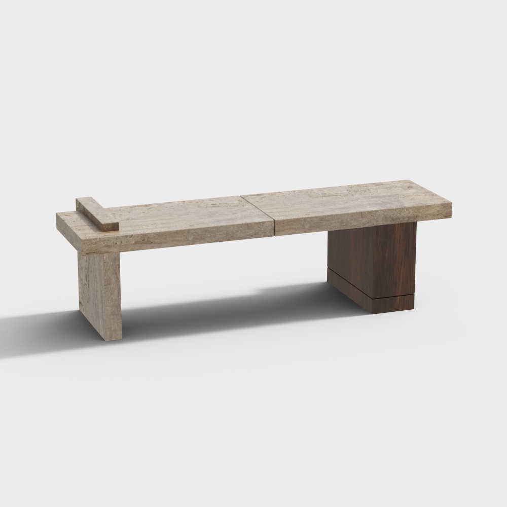 Wabi-Sabi Style Log Bench