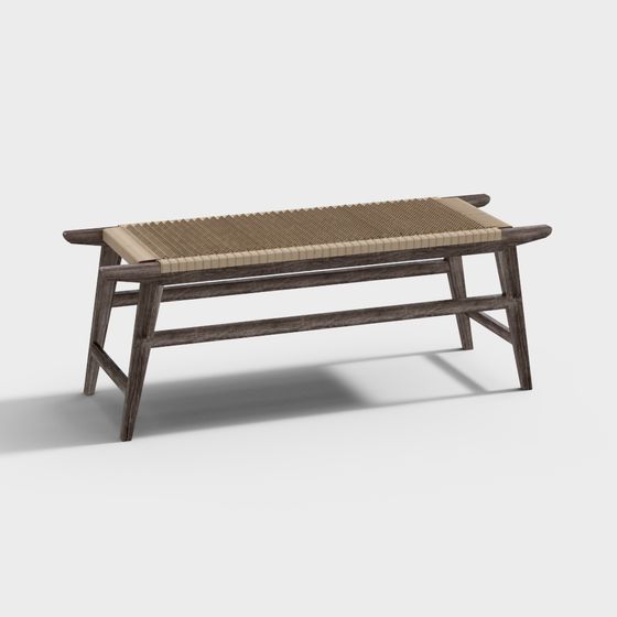 Simple Wooden Bench 3D model for Modern Spaces