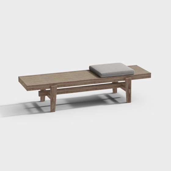 Urban Bench 3D Model with Unique Design
