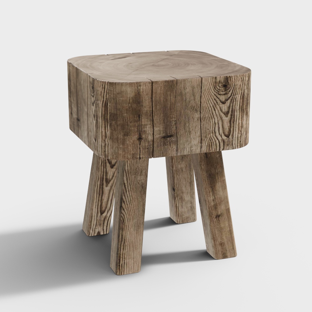 Квадратный табурет в стиле ваби-саби