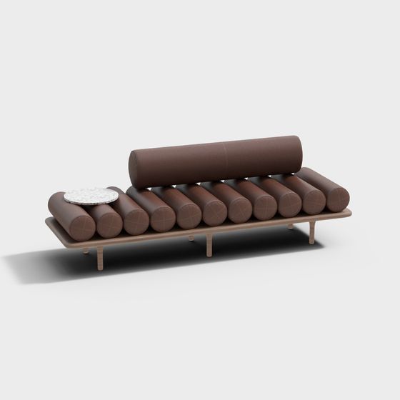 Stylish Cylinder Sofa 3D model for Modern Interiors