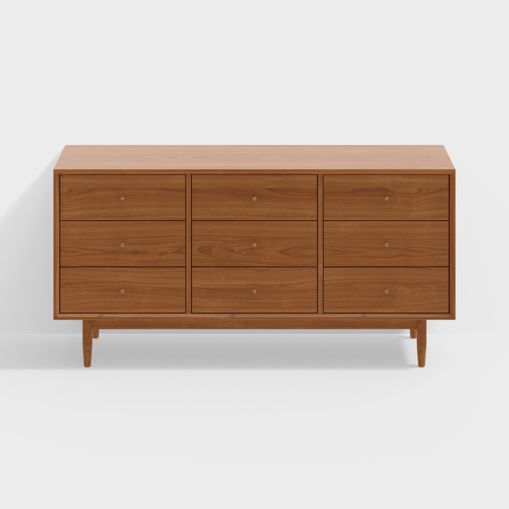 Cherry Wood 9-Compartment Chest