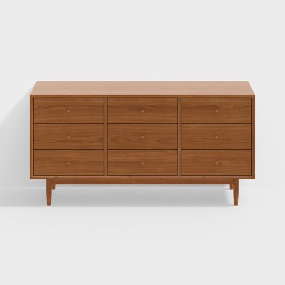 Cherry Wood 9-Compartment Chest