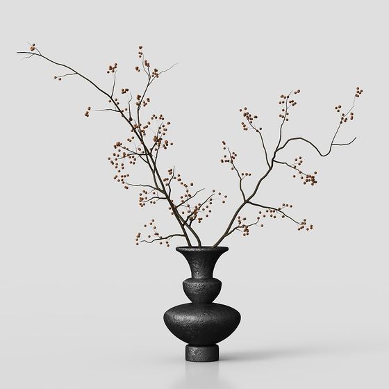 Modern Nature-Inspired Floral Arrangement 3D model
