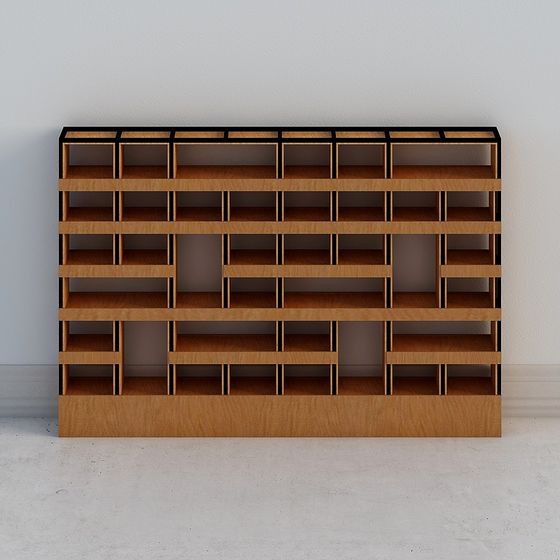 Stylish Low-Polygon Bookshelf 3D model for Contemporary Spaces