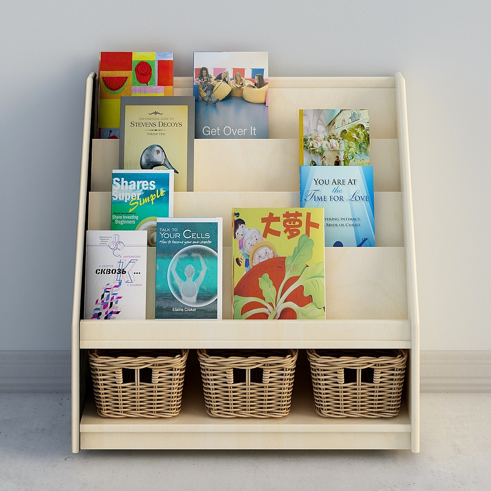 Bibliothèque de rangement à une face 76 cm 4 couches - Érable nord-américain