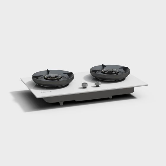 Sleek Dual Burner Stove 3D model
