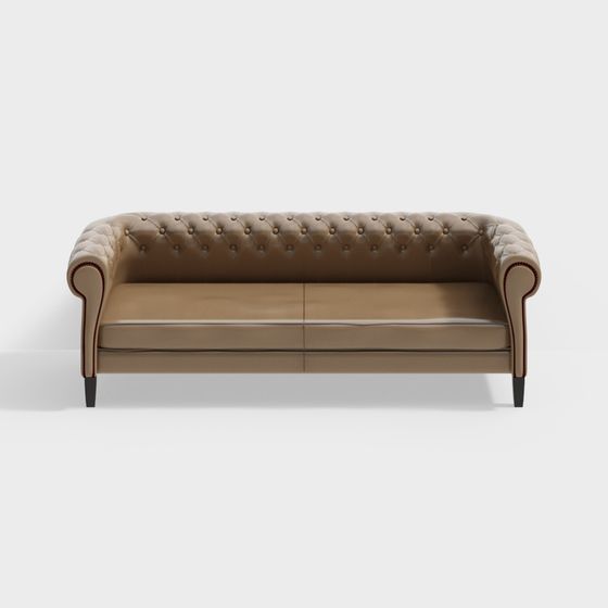 Classic British Style Sofa 3D model