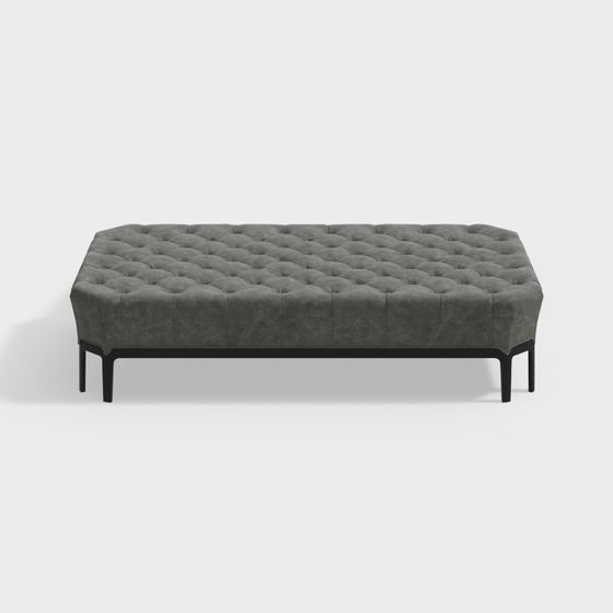Stylish Gray Velvet Armchair 3D model
